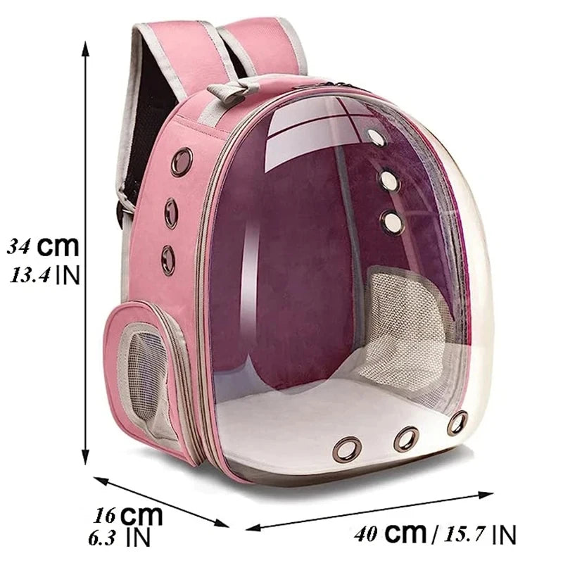 Transparent Bubble Pet Carrier Backpack - Breathable Travel Bag for Cats, Kittens & Small Pets