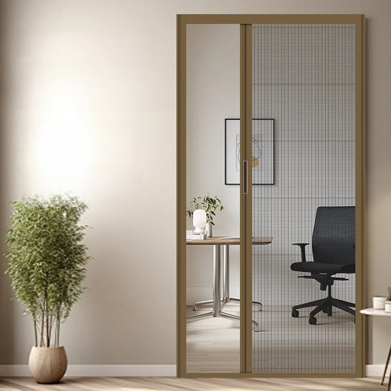 Cat-Safe Retractable Screen Door - Keep Cats In & Insects Out, No-Drill Mesh Barrier, Aluminium Frame for Fresh Air Without Escape Risks