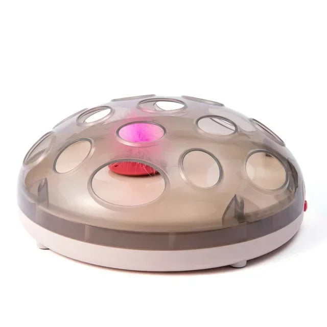 Magnetic Levitation Interactive Cat Toy - Rechargeable Rotating Feather Ball Chase Disc for Indoor Exercise and Mental Stimulation