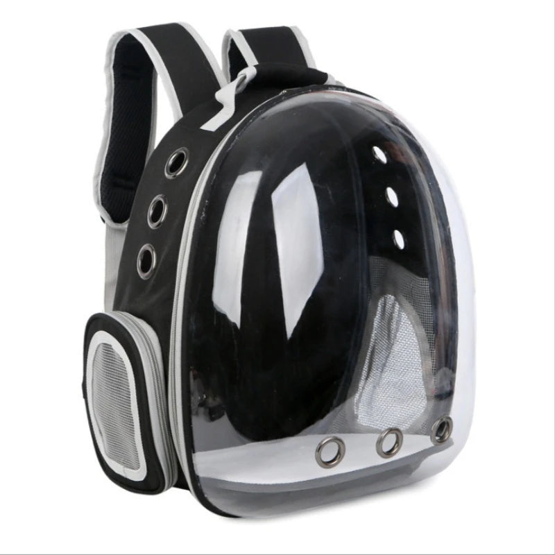 Transparent Space Capsule Cat Backpack - Breathable Pet Carrier with Panoramic Window & Ventilation System
