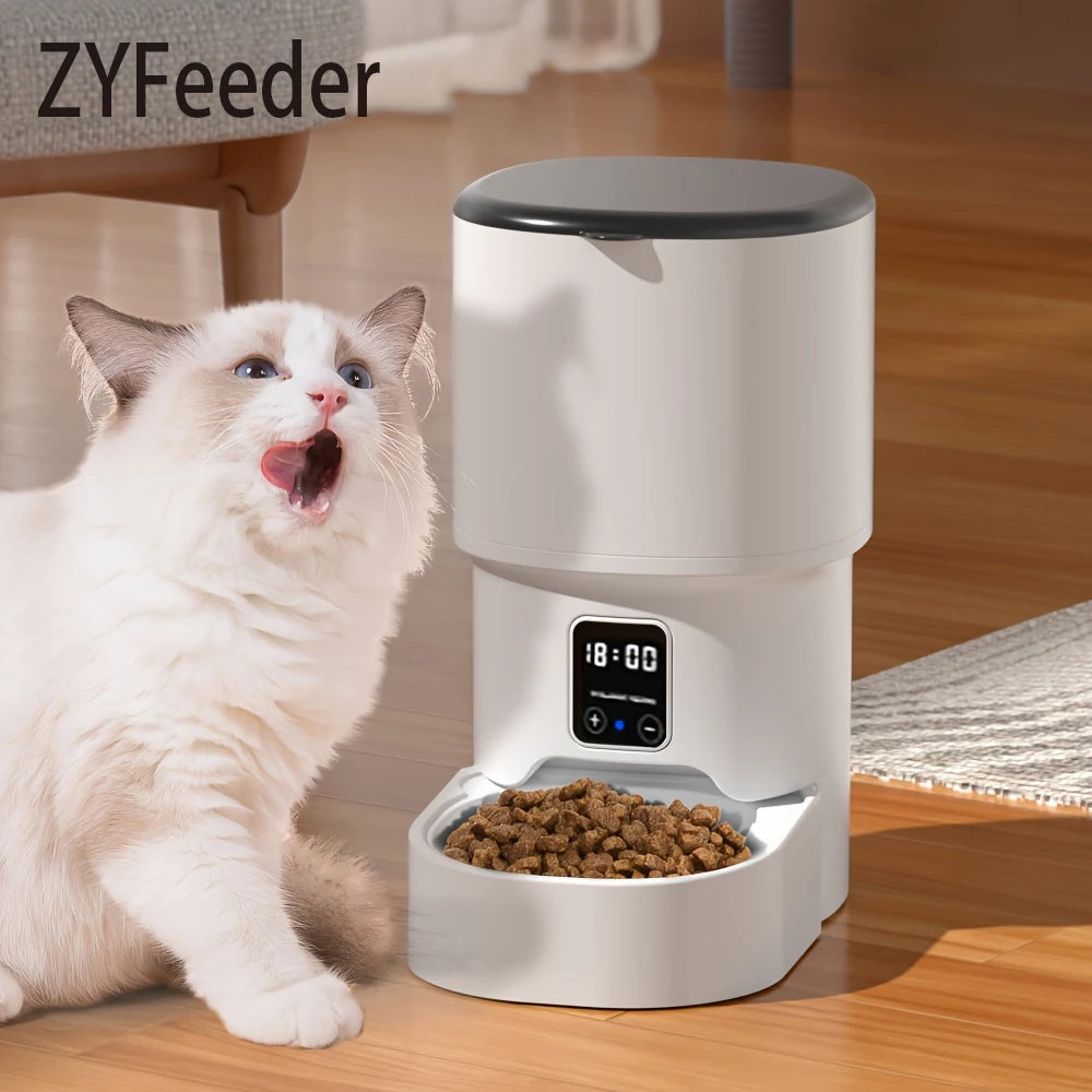 ZYfeeder 4L WiFi Smart Automatic Cat Feeder with Programmable Timer and LCD