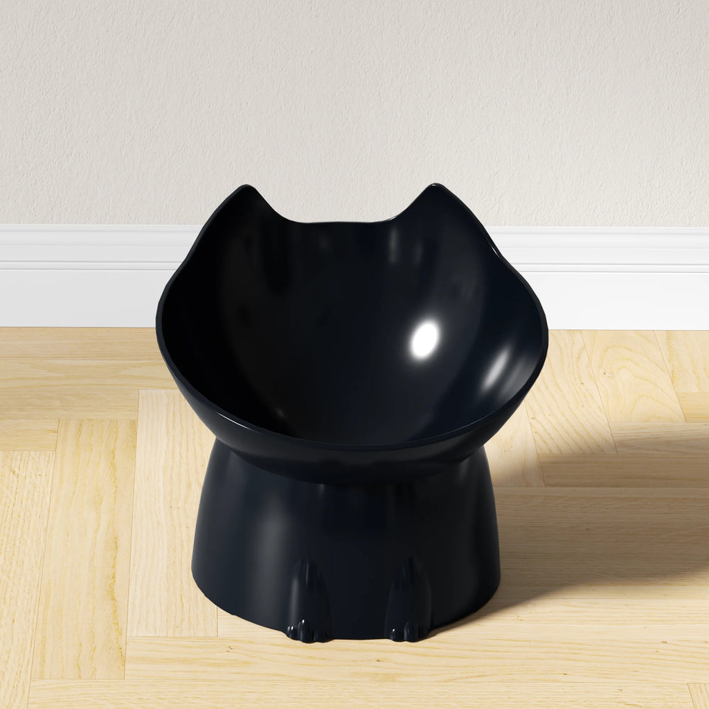 Ergonomic Raised Cat Bowl - Anti-Tip Tilted Feeding Dish for Comfortable Dining & Neck Protection