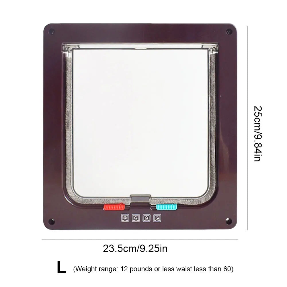Cat Flap with 4-Way Security Lock - ABS Plastic Pet Door for Cats and Small Pets