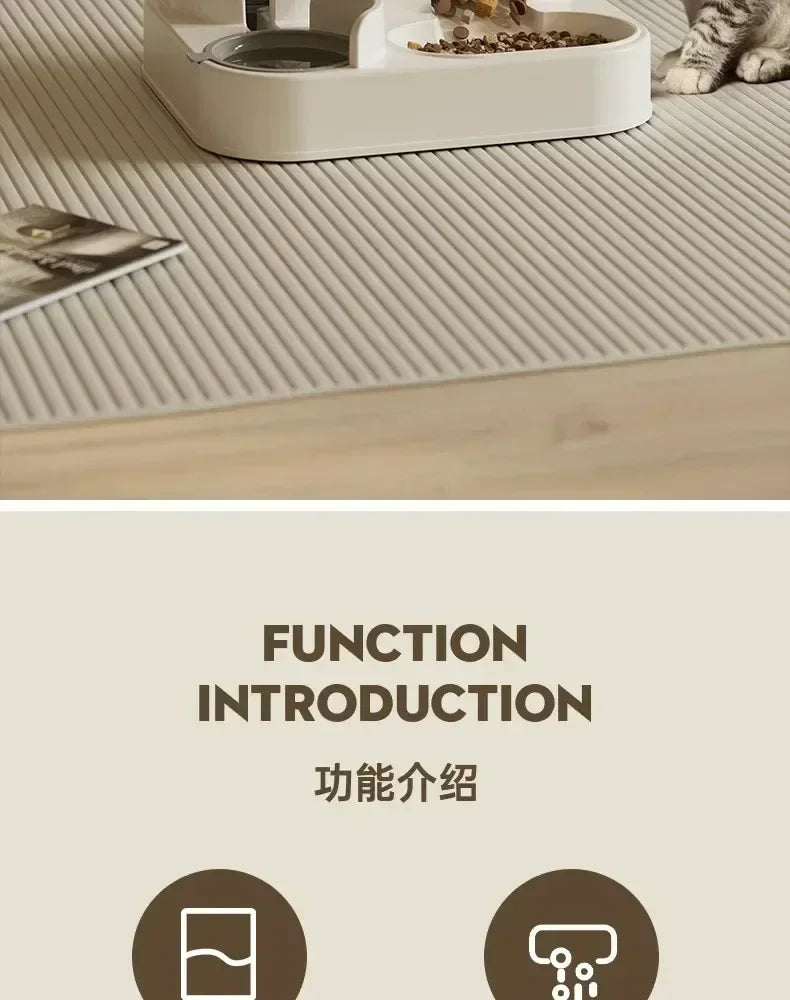 Automatic Cat Feeder and Water Fountain - Gravity-Fed Dual Bowl System with Large Capacity Storage