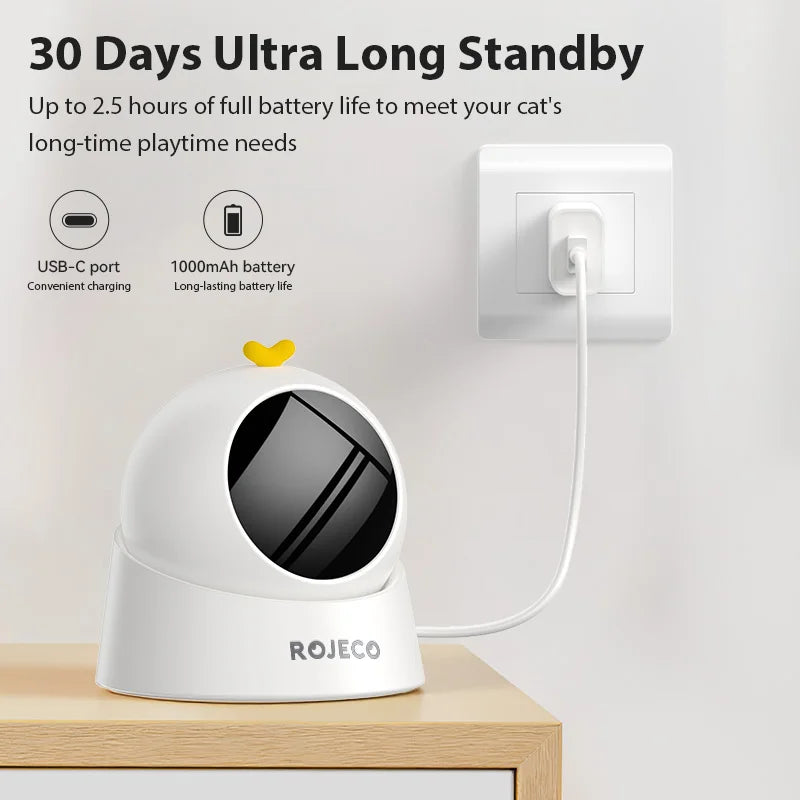 ROJECO Automatic Interactive Laser Toy for Cats - Adjustable Electric Indoor Cat Teaser with Smart Motion