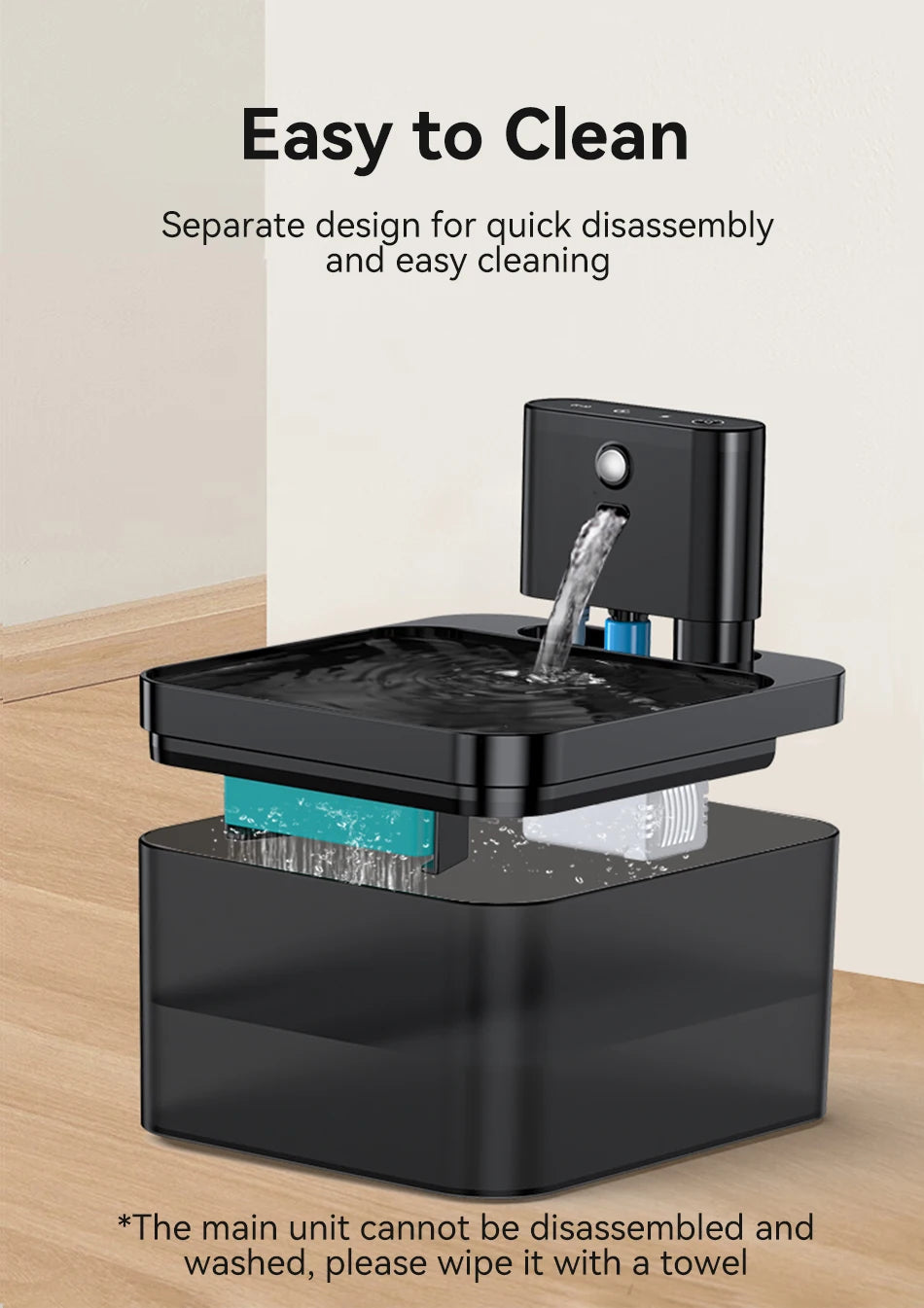 ROJECO Wireless Automatic Cat Water Fountain with Infrared Sensor