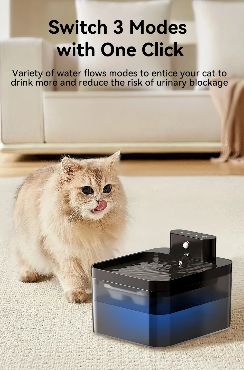 ROJECO Wireless Automatic Cat Water Fountain with Infrared Sensor