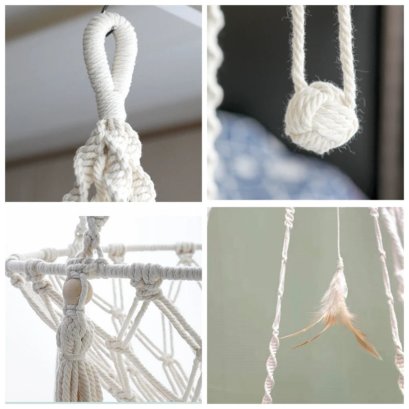 Handwoven Macrame Cat Hammock - Bohemian Cotton Swing Bed for Wall Mounting & Home Décor