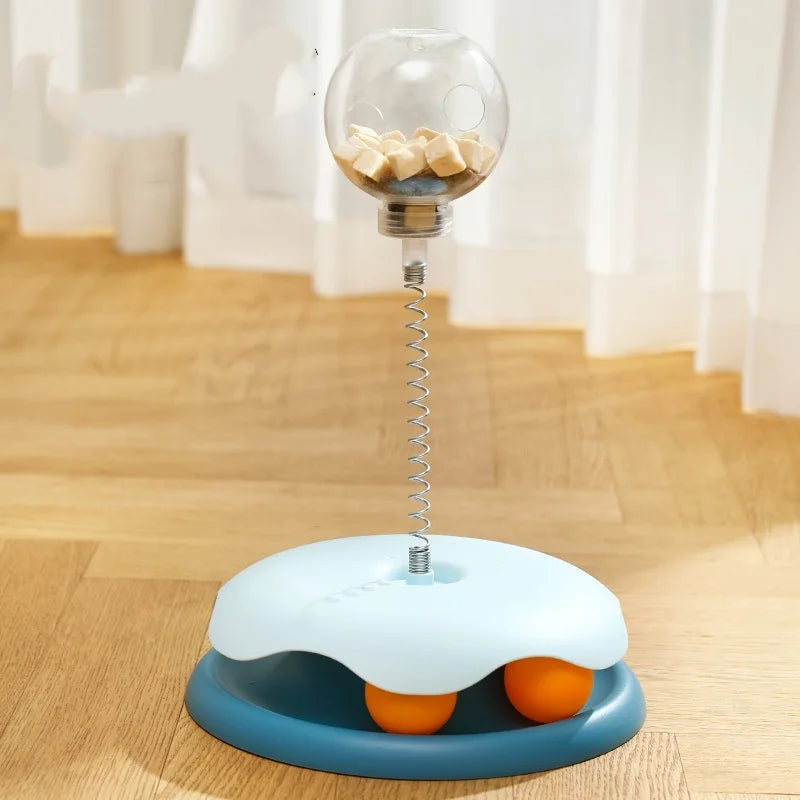 Interactive Cat Food Ball - Rotating Treat Dispenser Toy for Mental Stimulation and Slow Feeding