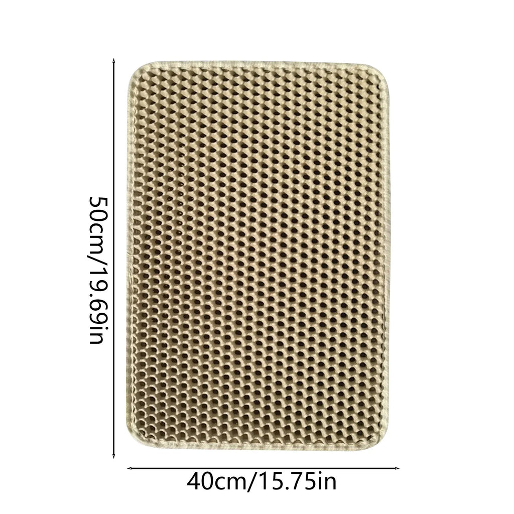 Premium Double-Layer Cat Litter Mat - Non-Slip Honeycomb Design with Superior Tracking Control
