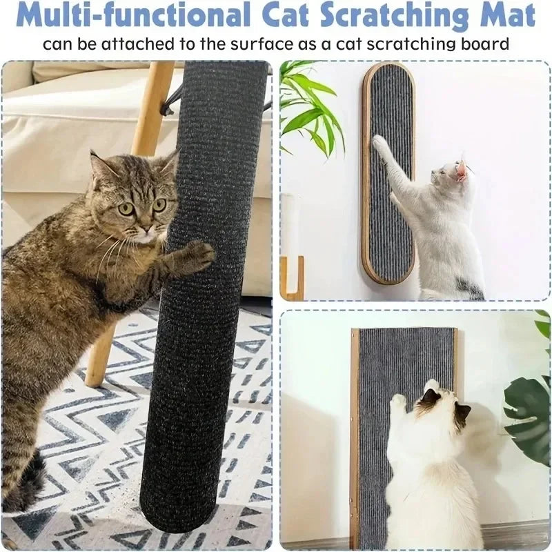 Self-Adhesive Cat Scratching Mat - Furniture Protection & Climbing Surface for Cat Trees