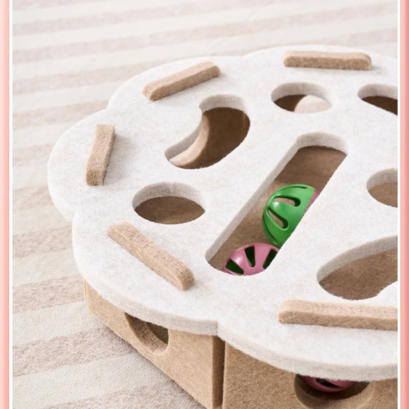 Interactive Cat Puzzle Toy - Multi-Level Hunting Game with Felt Surface & Multiple Play Modes