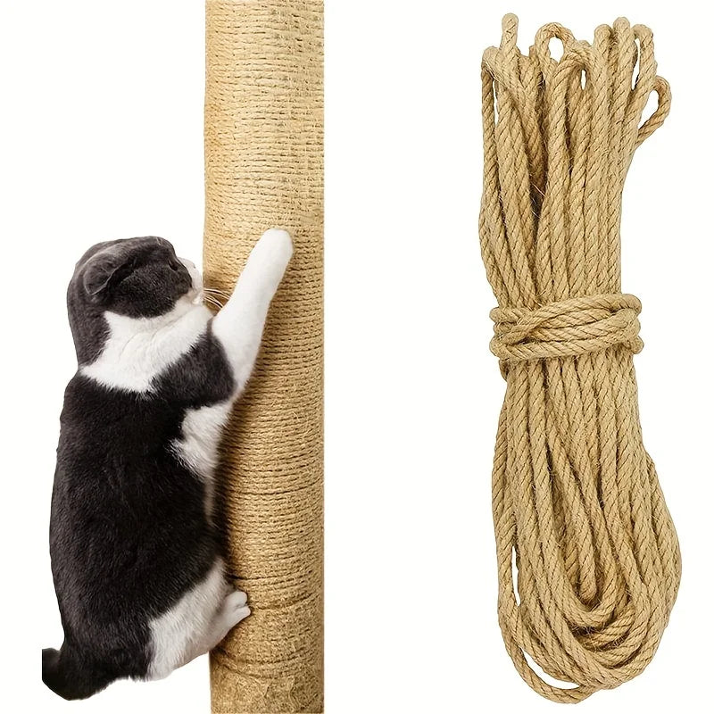 Natural Sisal Rope for Cat Scratching Posts - 10m/20m/50m DIY Cat Scratcher Repair & Furniture Protection