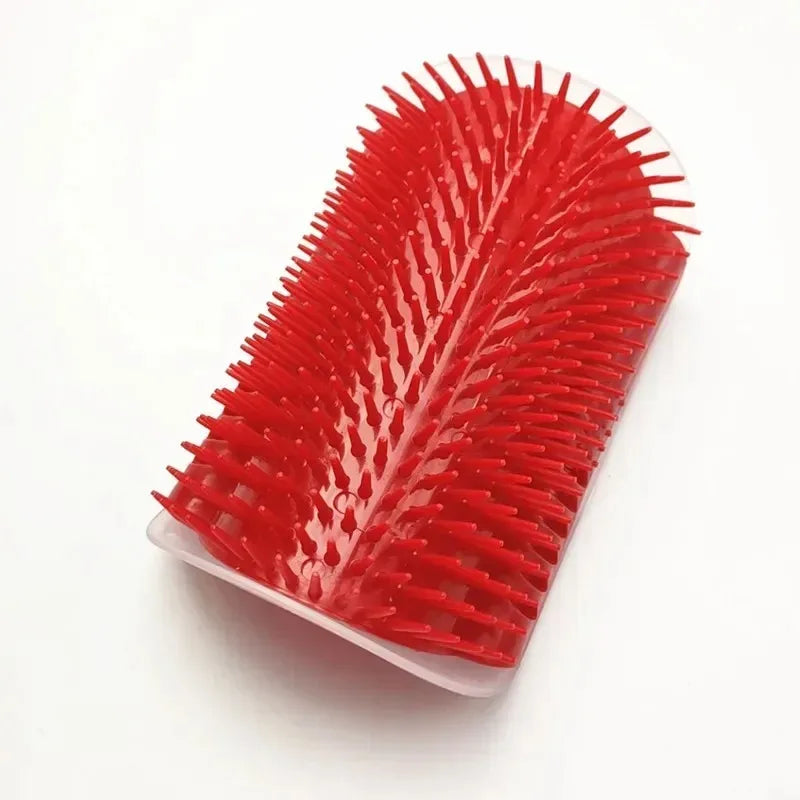 Cat Corner Self-Grooming Brush with Catnip - Wall-Mounted Massage and Deshedding Comb for Cats