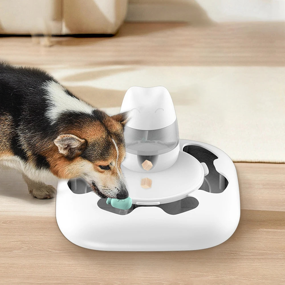 Smart Interactive Cat Toy - Robotic Worm Puzzle Game with Automatic Hide & Seek, Treat Dispenser & USB Charging