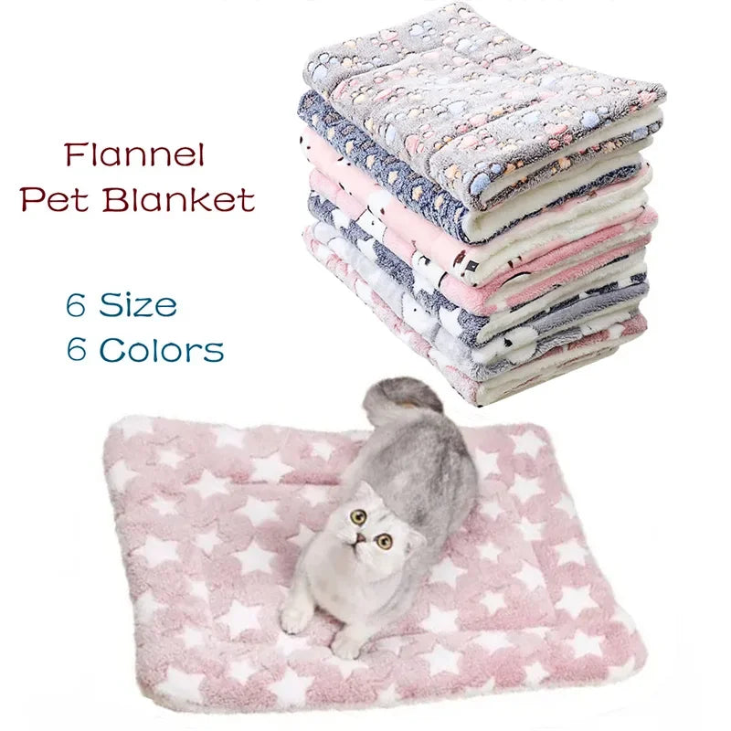 Thickened Flannel Cat Bed Mat - Soft Warm Sleeping Blanket for Cats & Kittens