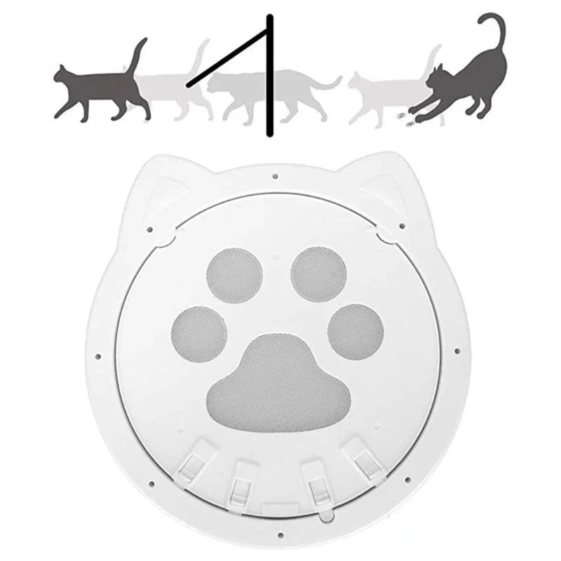 Magnetic Self-Closing Cat Flap for Screen Doors and Windows - Lockable Pet Door