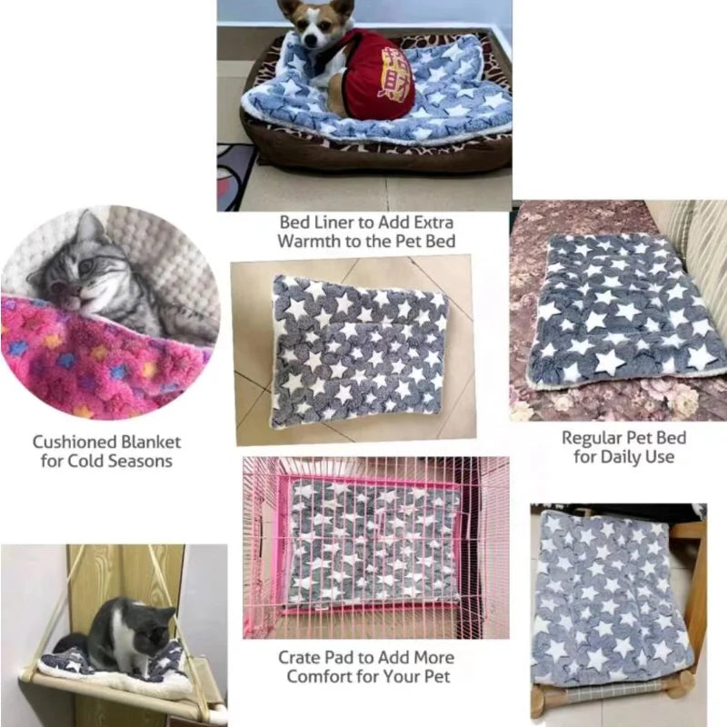 Thickened Flannel Cat Bed Mat - Soft Warm Sleeping Blanket for Cats & Kittens