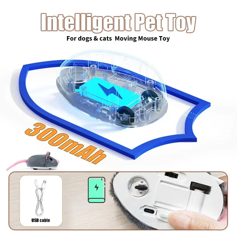 Interactive Electric Mouse Cat Toy - Realistic Moving Plush Pet Entertainment