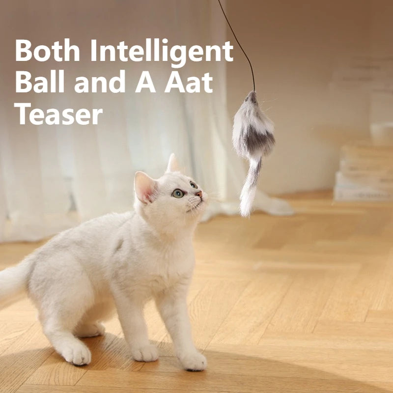 Interactive Self-Rolling Cat Ball Toy with Motion Sensor - Automatic Smart Ball for Indoor Cats and Kittens