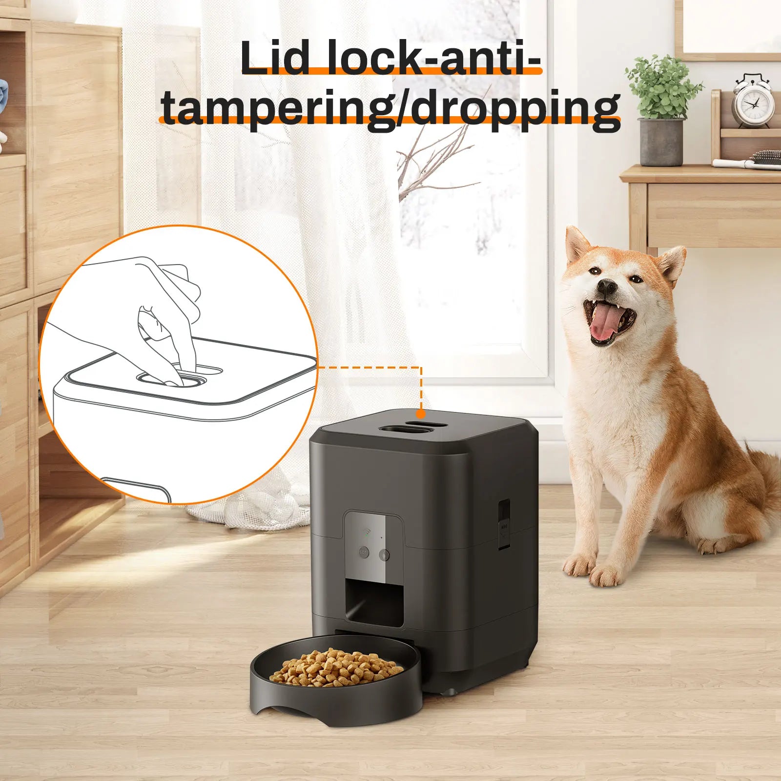 Automatic Cat Feeder with WiFi and App Control - 2L Smart Pet Food Dispenser with Timer and Portion Control