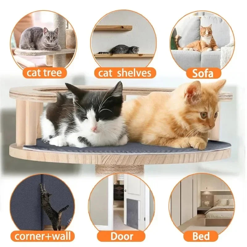 Self-Adhesive Cat Scratching Mat - Furniture Protection & Climbing Surface for Cat Trees