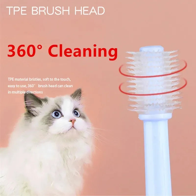 Cat Toothbrush Set with Soft Bristles - Complete Dental Care Kit for Feline Oral Hygiene
