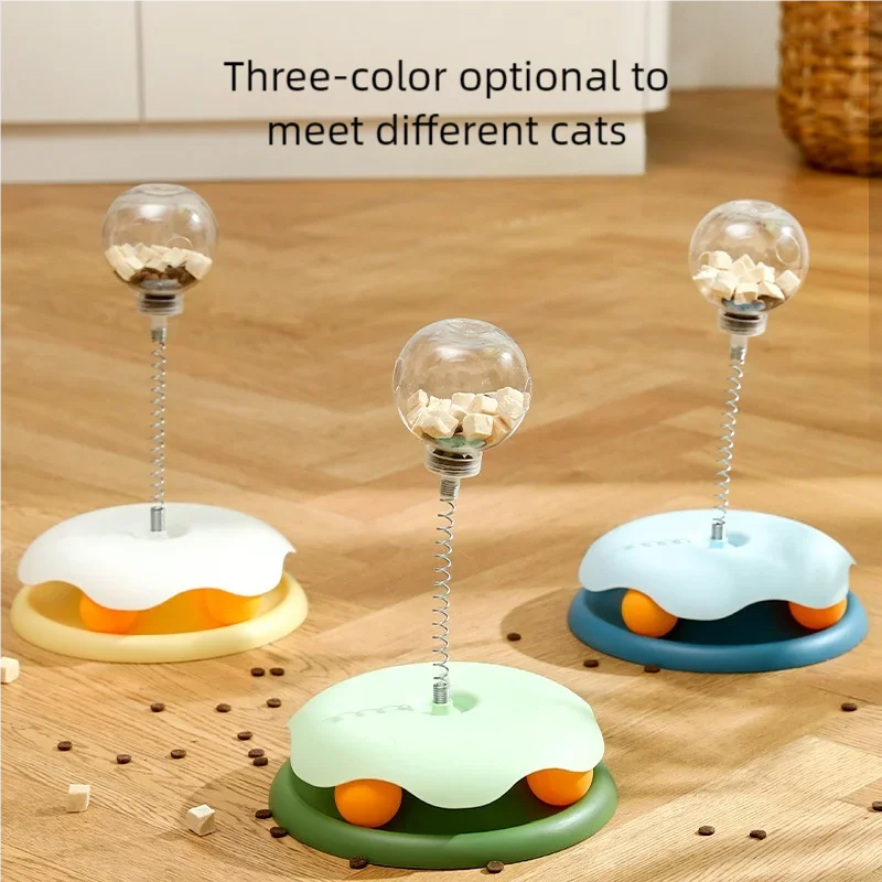 Interactive Cat Food Ball - Rotating Treat Dispenser Toy for Mental Stimulation and Slow Feeding