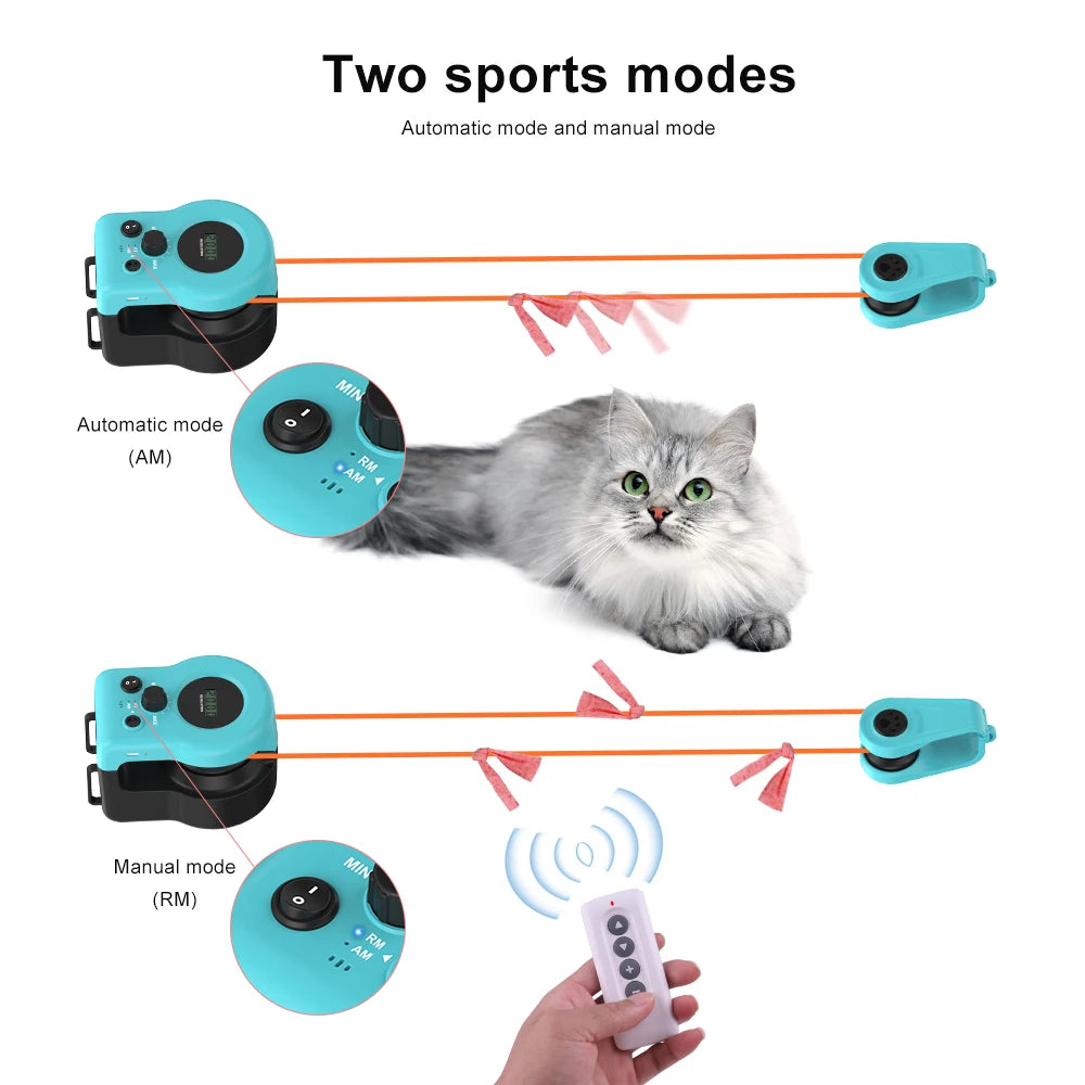 Interactive Cat Exercise Wheel - Adjustable Speed Indoor Treadmill with Remote Control and Simulated Hunting Features