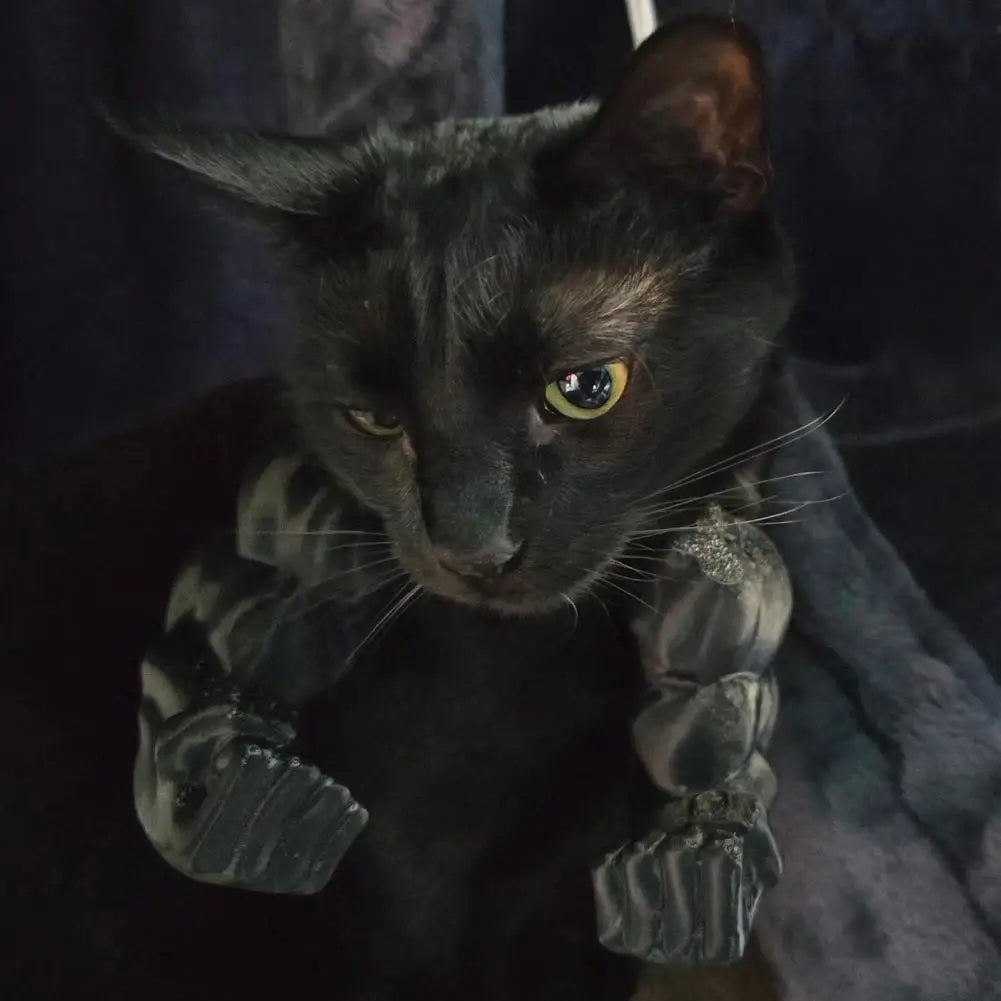 Cat Muscle Arm Costume Accessory - 3D Printed Pet Necklace for Halloween, Birthday Parties & Photo Fun