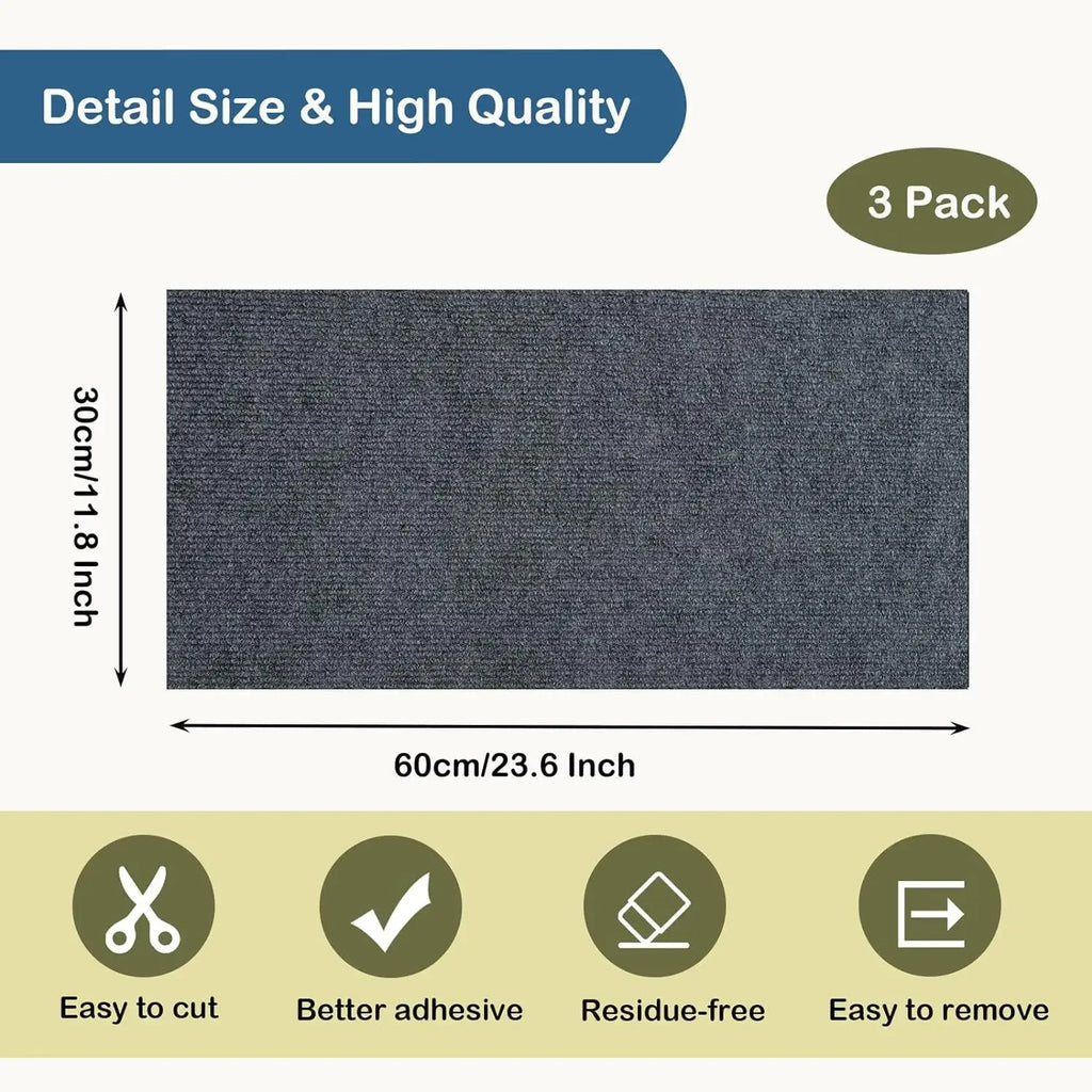 Self-Adhesive Cat Scratching Mat - Trimmable Furniture Protector for Sofas, Corners and Walls