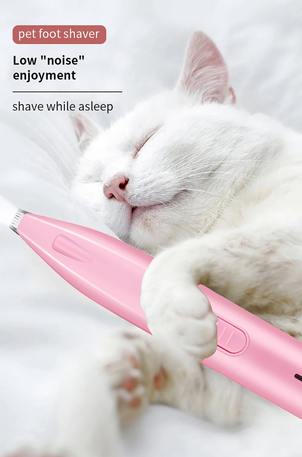 Professional Pet Paw Trimmer - Rechargeable Electric Grooming Clipper for Cats & Small Dogs