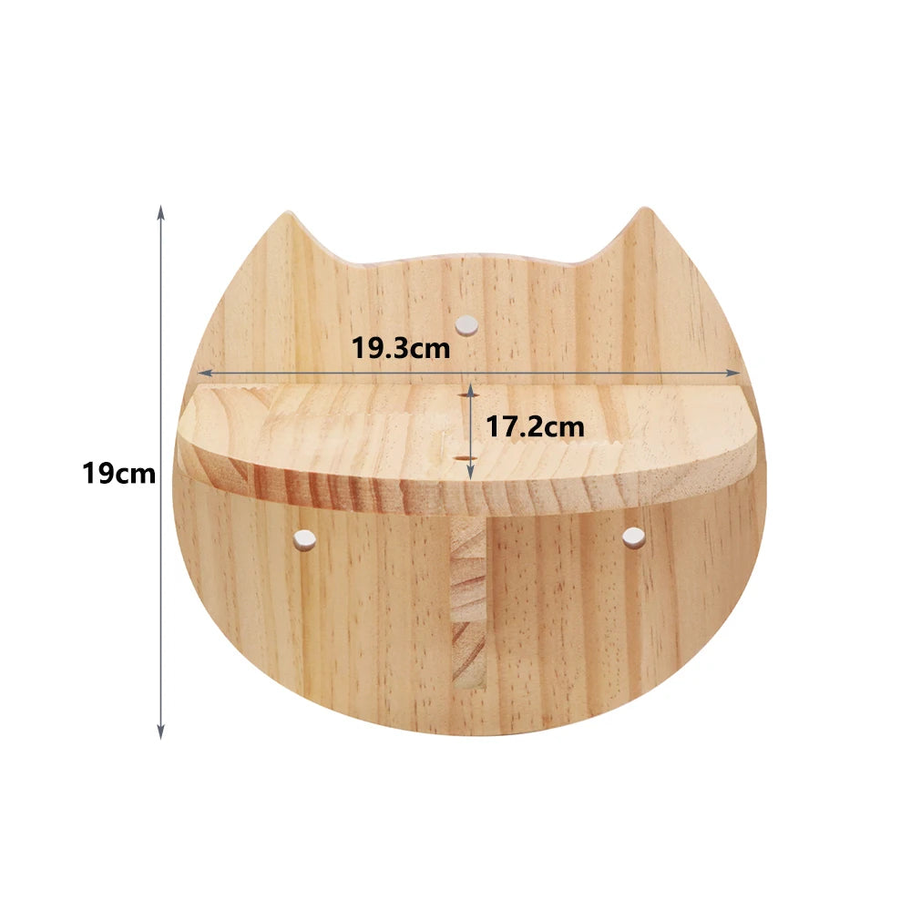 Premium Wall-Mounted Cat Climbing System - Hand-Woven Macramé Hammock with Detachable Wooden Platforms