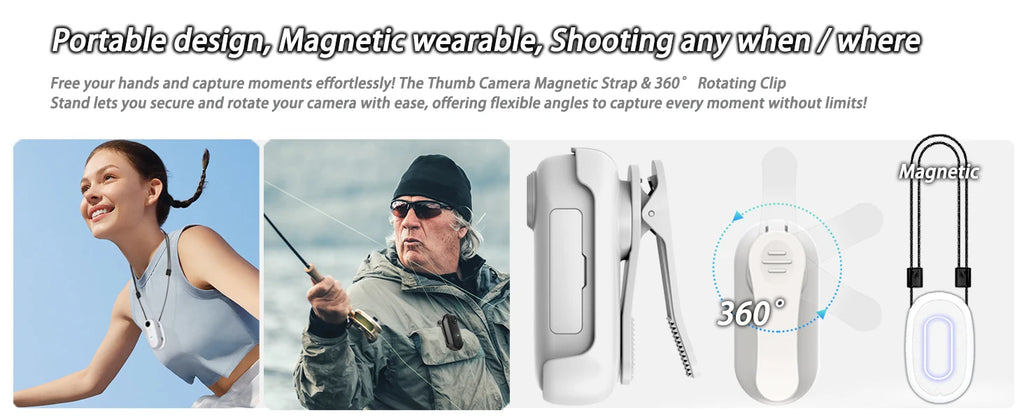 4K Ultra-Compact WiFi Action Camera - Thumb-Sized Wireless Recording Device for Pet Monitoring & Family Adventures