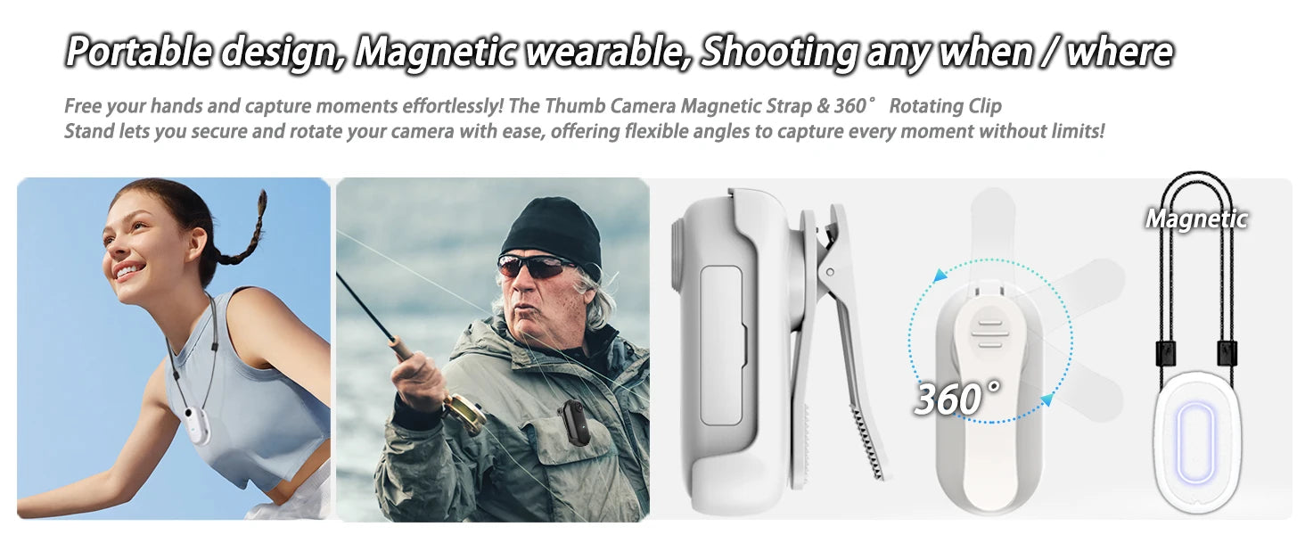 4K Ultra-Compact WiFi Action Camera - Thumb-Sized Wireless Recording Device for Pet Monitoring & Family Adventures