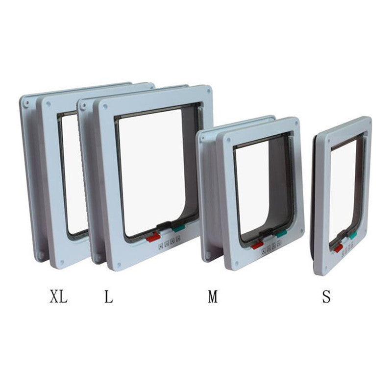 4-Way Locking Cat Door - Multiple Sizes Available (White & Brown)