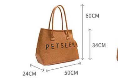 PETSEEK Designer Tote Pet Carrier - Premium Vegan Leather with Oxford Lining
