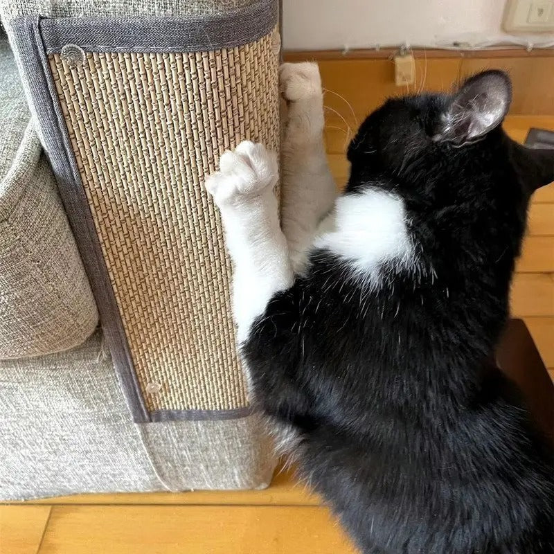 Natural Bamboo Cat Scratch Mat - Furniture Protector & Scratching Surface | 2 Sizes Available