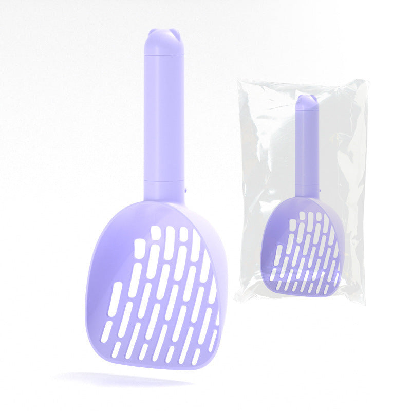 Smart Cat Litter Scoop with Hidden Bag Storage & Multi-Position Base - Wall Mount or Standing