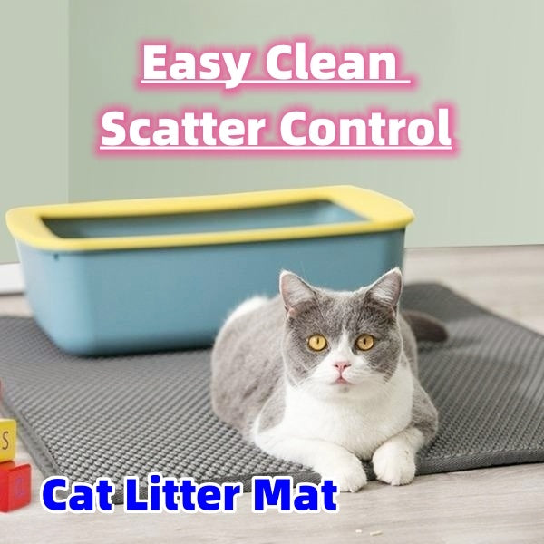 Double Layer Cat Litter Mat - Waterproof Honeycomb Design with Scatter Control and Easy Clean