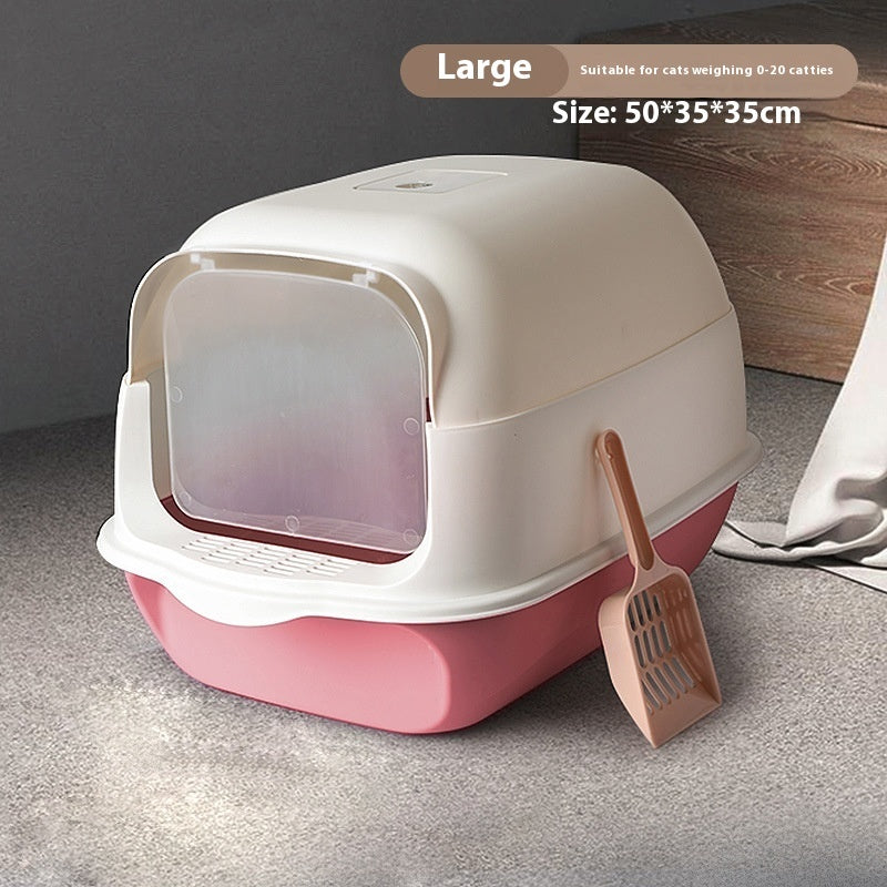 Premium Enclosed Cat Litter Box with Odour Control & Easy-Clean Design