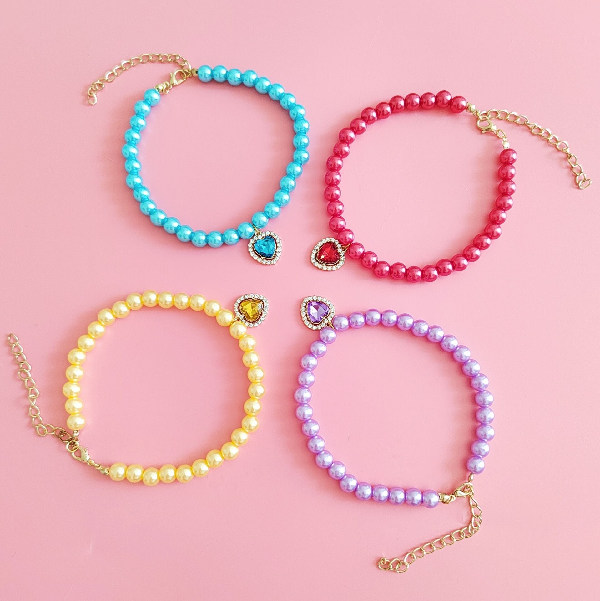 Luxury Pearl Cat Collar with Crystal Heart Pendant - Elegant Designer Collar in 4 Colors