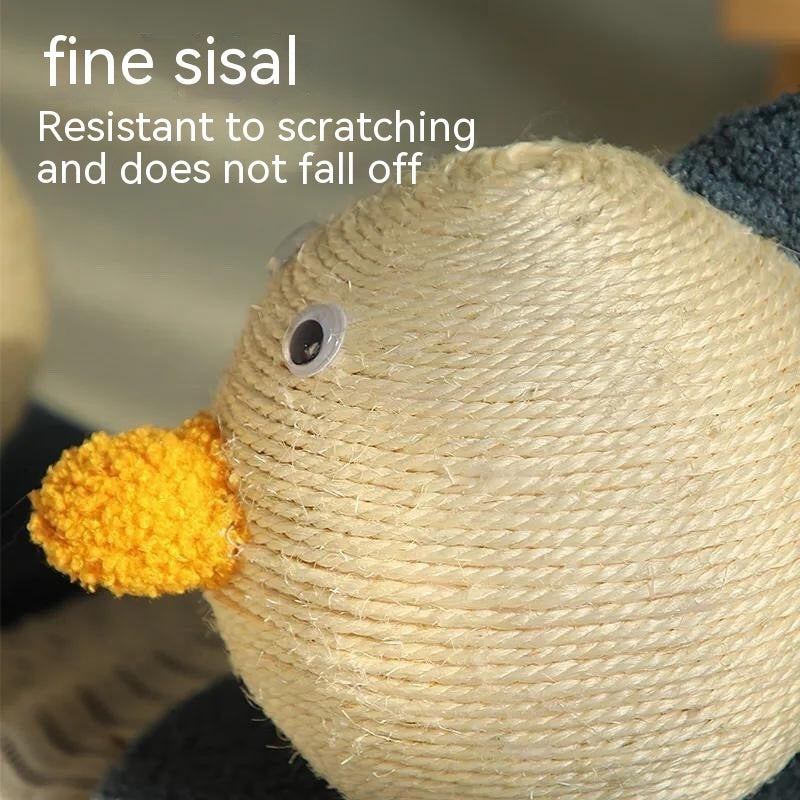 Duck Scratching Post with Interactive Spring Ball - Cute Bird Design Scratcher