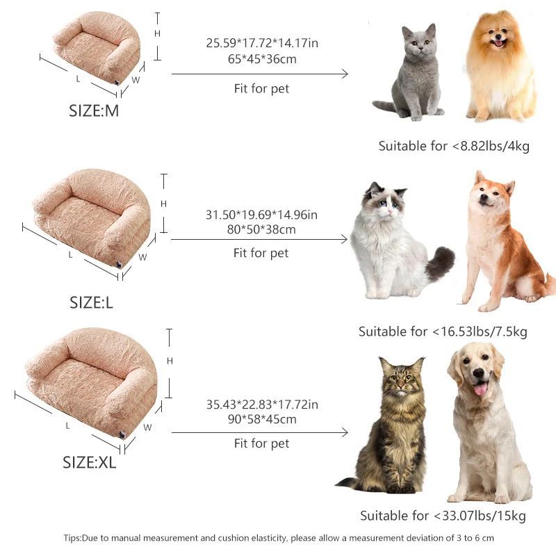 Plush All-Season Cat Sofa Bed – Non-Slip Base & Scratch-Resistant Fabric