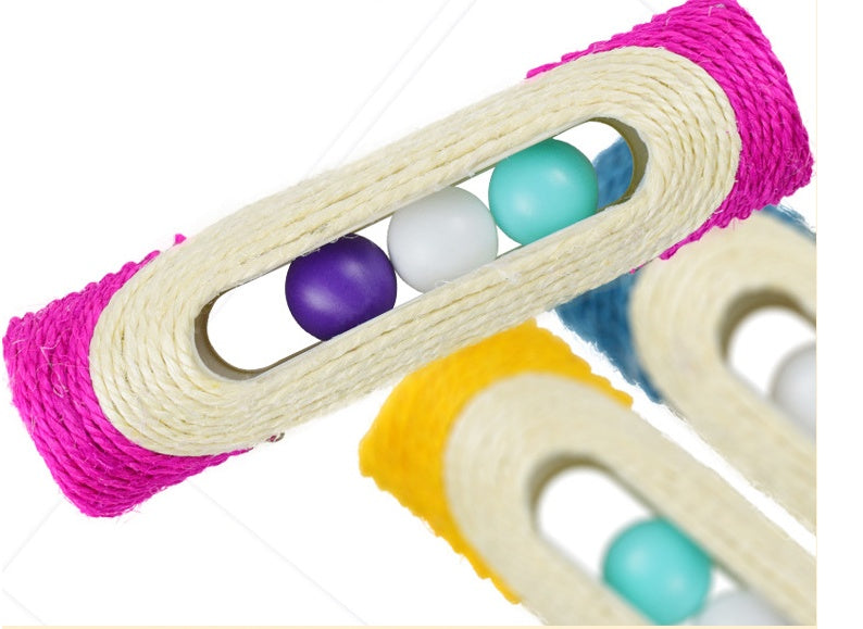 Interactive Sisal Ball Tunnel Toy - Multi-Level Cat Entertainment with Rolling Balls & Scratching Surface