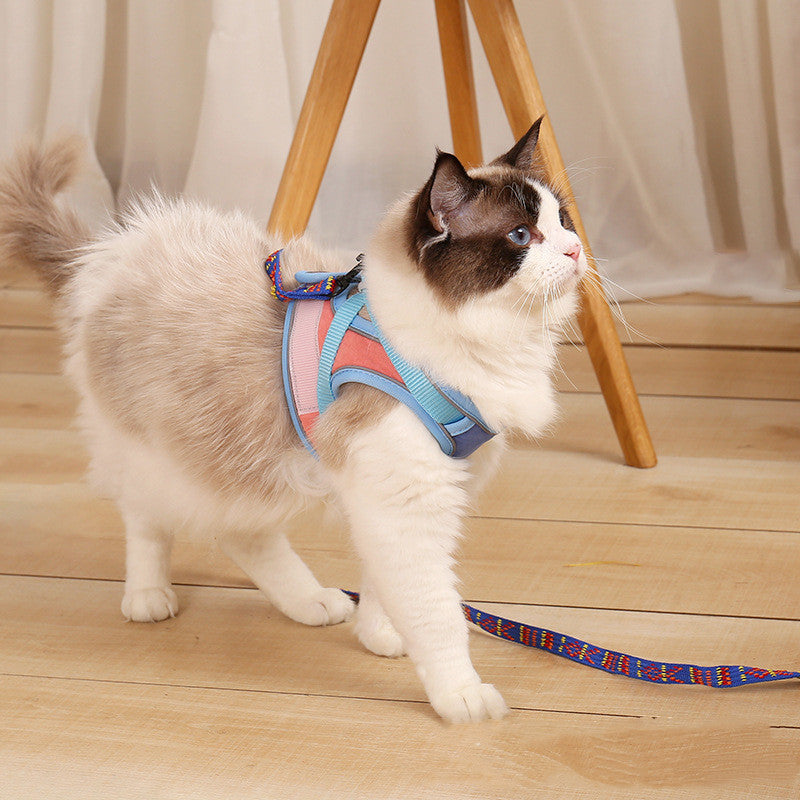 Anti-Escape Reflective Cat Harness Set - Premium Suede with Safety Visibility