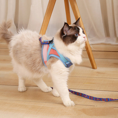 Anti-Escape Reflective Cat Harness Set - Premium Suede with Safety Visibility