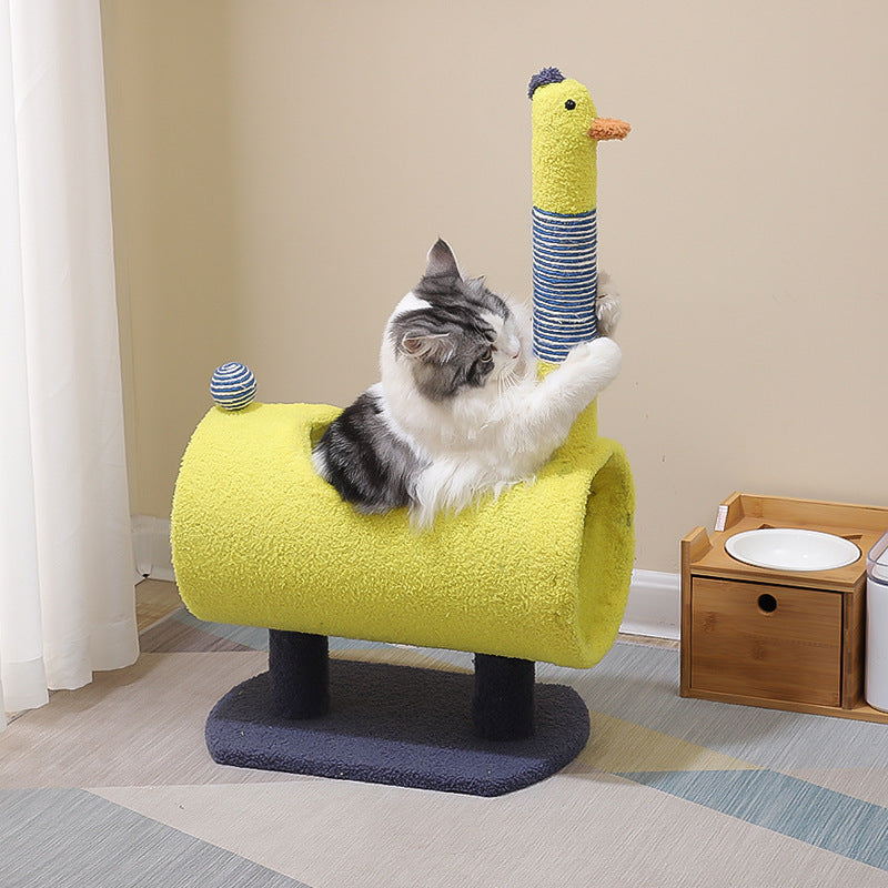 Adorable Animal-Themed Cat Climbing Tower with Scratching Post & Cozy Hideaway