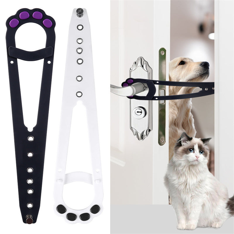 Adjustable Pet Safety Door Latch - Universal Child & Pet Proof Lock for Door Handles