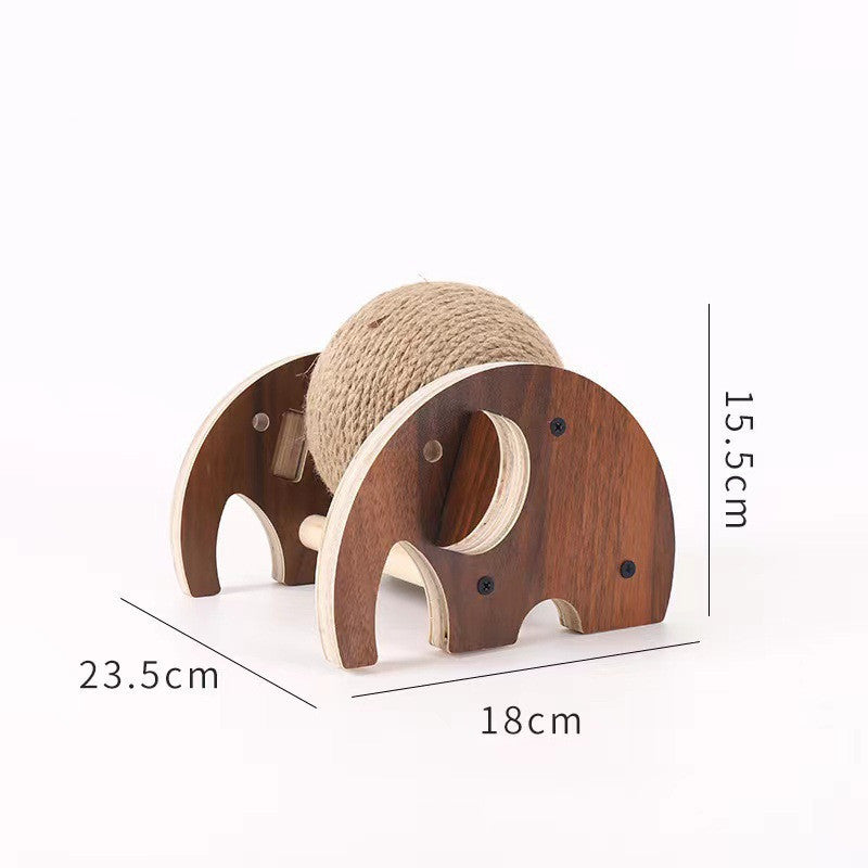 Solid Wood Cat Climbing Frame with Spinning Ball - Wear-Resistant Claw Care Tower